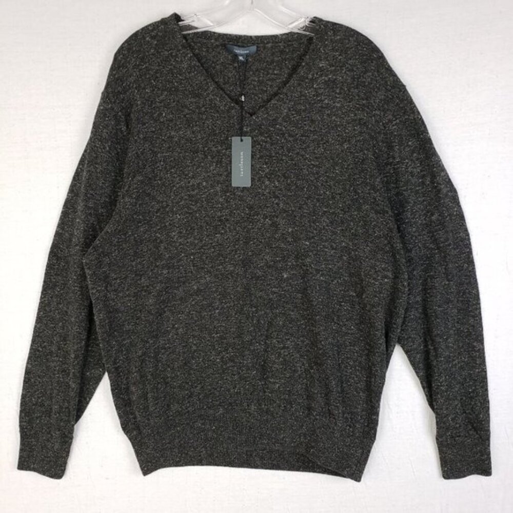 NWT Turtleson Crossover Sweater Pullover Merino Wool Linen Blend V-neck size XL